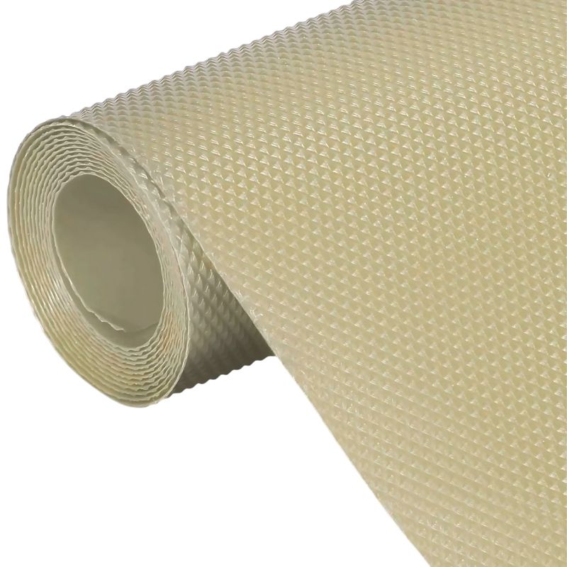 Anti-Slip Fridge & Shelf Mat | Waterproof & Washable Sheet for Kitchen, Drawer, Cabinet Use | Beige Color