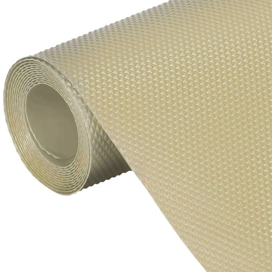 Anti-Slip Fridge & Shelf Mat | Waterproof & Washable Sheet for Kitchen, Drawer, Cabinet Use | Beige Color