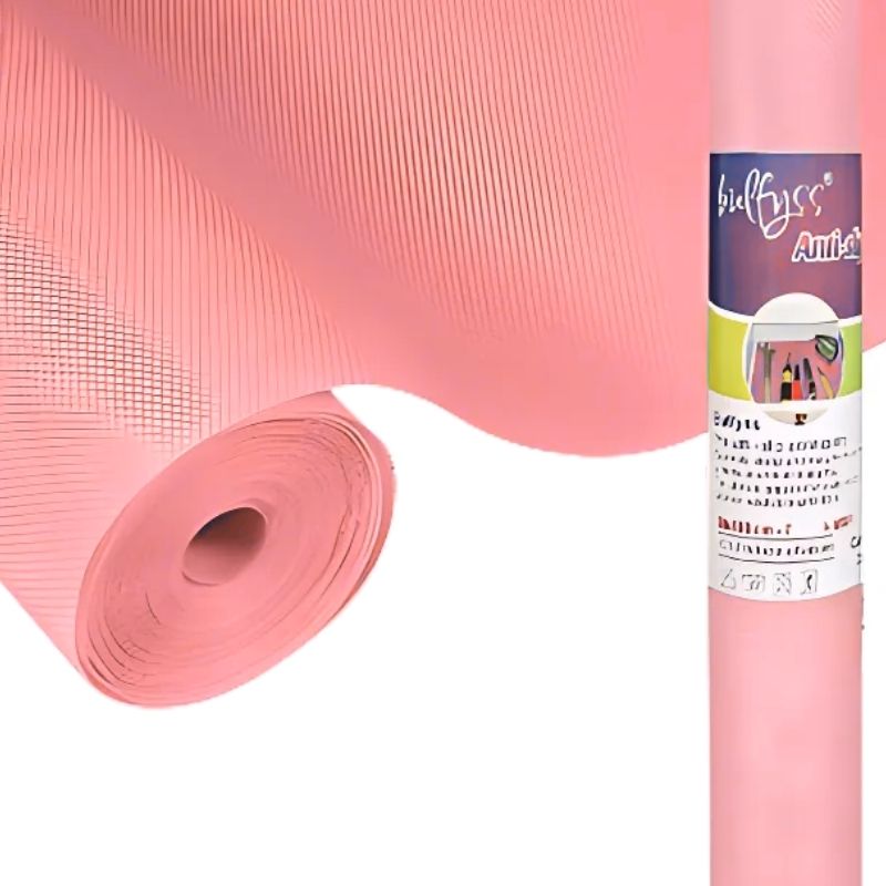 Anti-Slip Fridge & Shelf Mat | Waterproof & Washable Sheet for Kitchen, Drawer, Cabinet Use | Pink Color