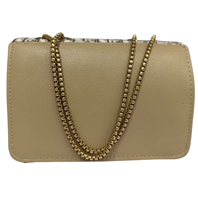 Dior Oblique Canvas & Beige Leather Flap Clutch – Timeless Designer Statement Piece