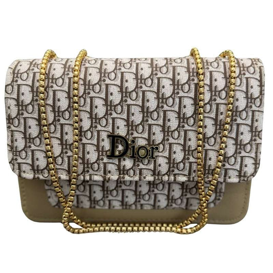 Dior Oblique Canvas & Beige Leather Flap Clutch – Timeless Designer Statement Piece